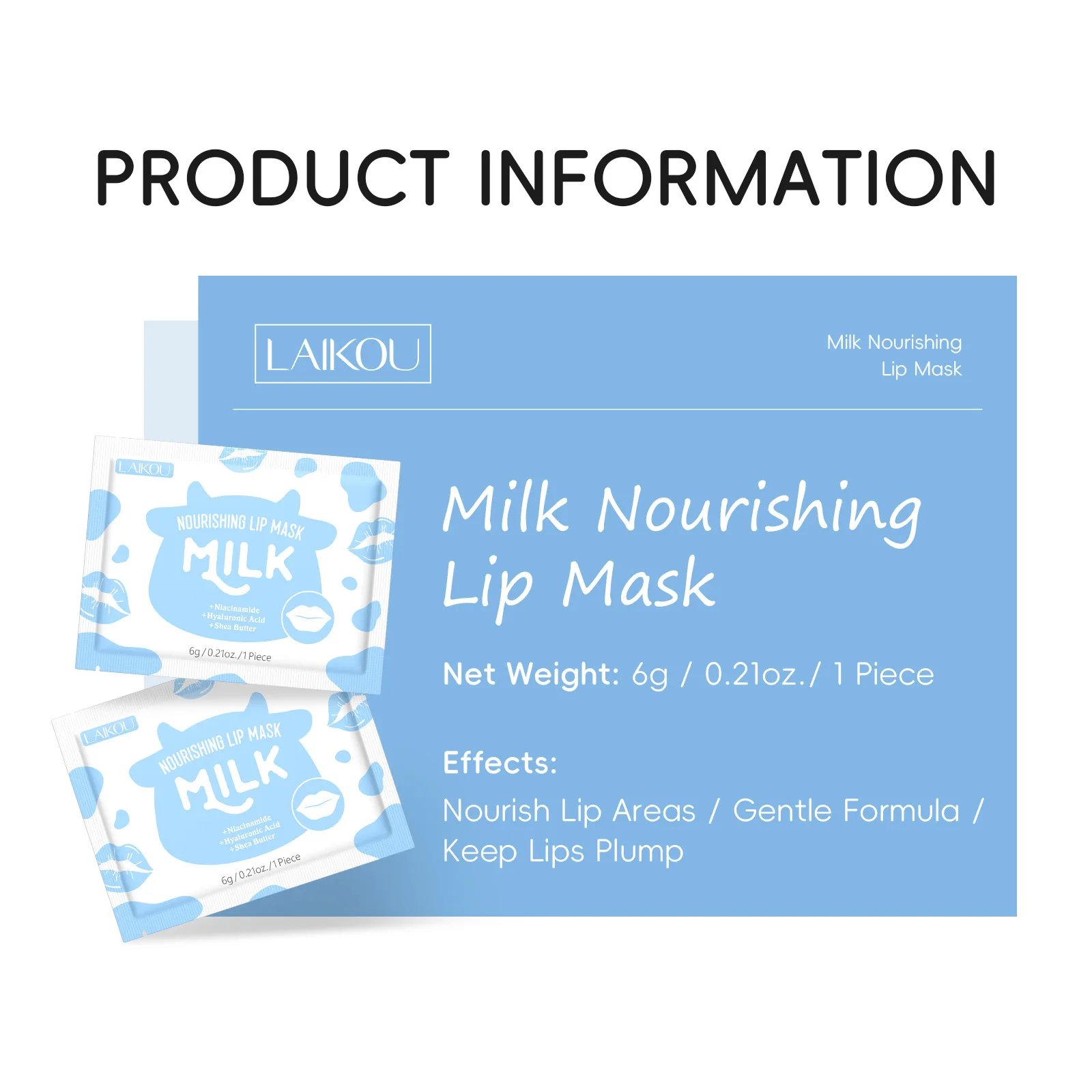 Skincare Pink - コスメ スキンケア LAIKOU 10枚入り ミルクリップマスク コラーゲン