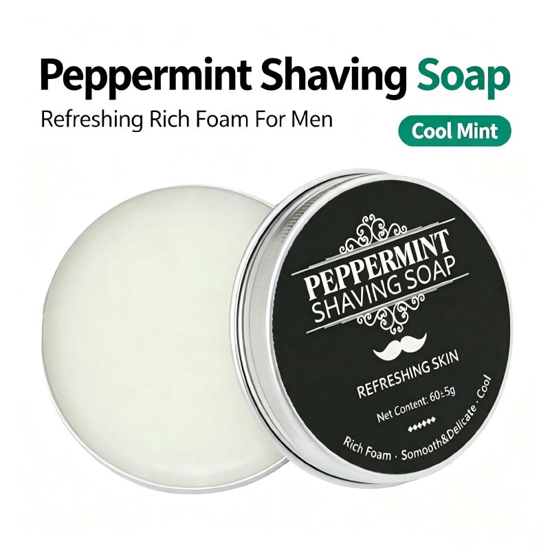 Skincare Barber Daily - 2026 クールミントペパーミントシェービングソープ 60g 豊かな泡立ち さわやかなスキンケア メンズシェービングソープ