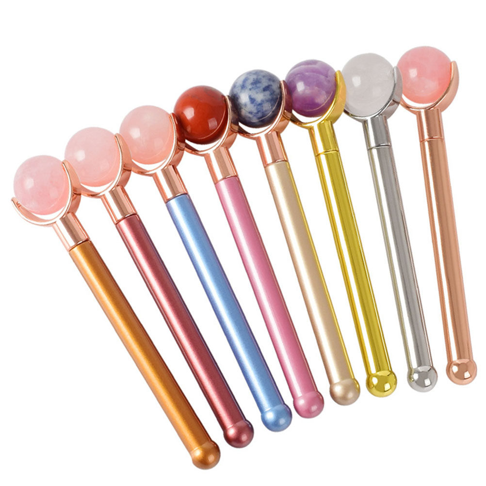 ピンク色のジェイドローラー、フェイスマッサージツール。ローズ - Skincare Pink のレビューと価格