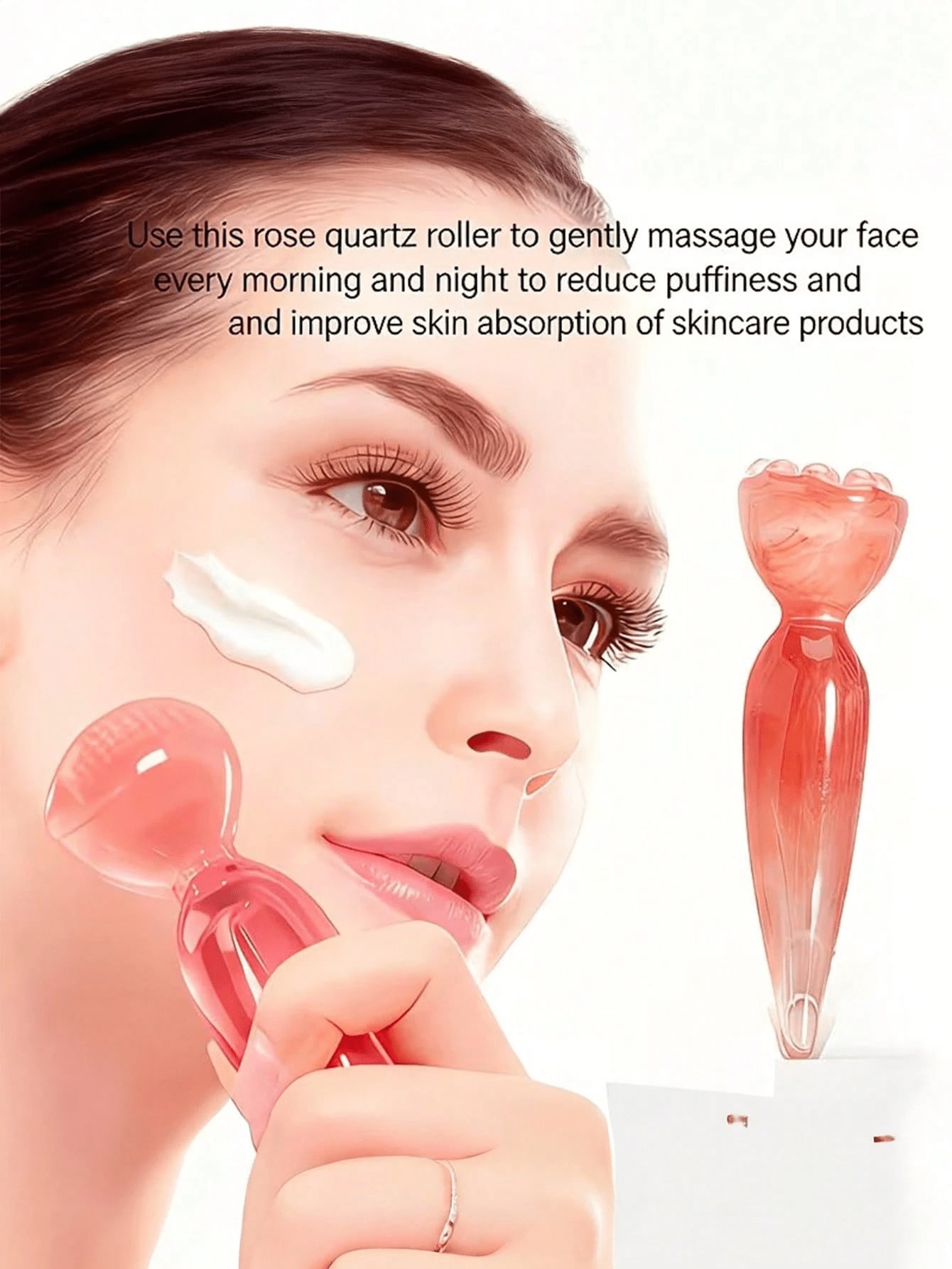 1個入り ピンクの手動フェイシャルマッサージツール、顔、首、 - Skincare Pink のレビューと価格