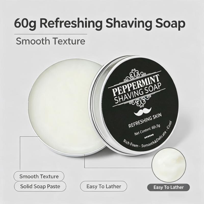 ペパーミントシェービングソープ 60g メンズシェービングソ - Skincare Barber Daily のレビューと価格